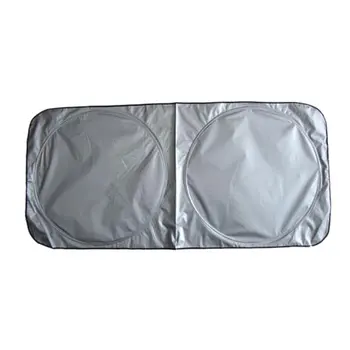 

Car Sun Block Coated Silver Cloth Material Double Circle Sunshade 150*70Mm Professional To Reduce Car Interior Temperature