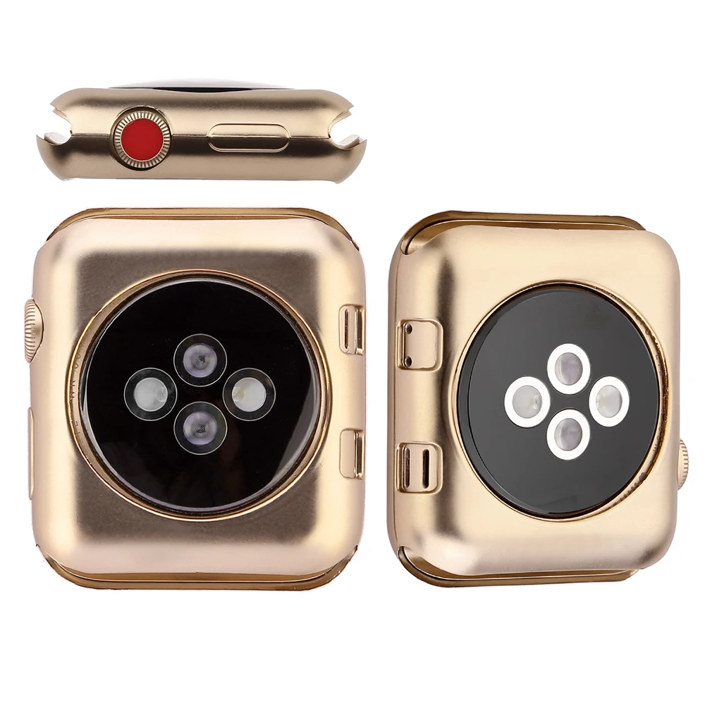 Цветной защитный чехол из ТПУ с покрытием для Apple Watch 3, 2, 1, 42 мм, 38 мм, чехол из ТПУ с полным покрытием для Iwatch 1, 2, 3, 40 мм, 44 мм