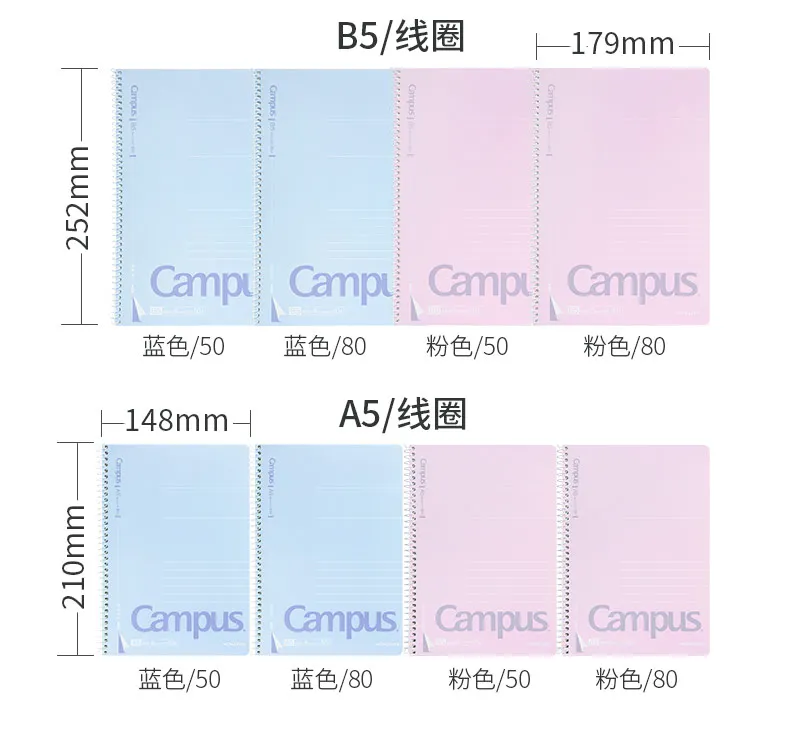 3 шт KOKUYO WCN-NA5 Ватанабе спиральная катушка блокнот набор пастельных одноцветных A5 B5 точечная линия 2 шт Примечание 3 шт гелевые ручки