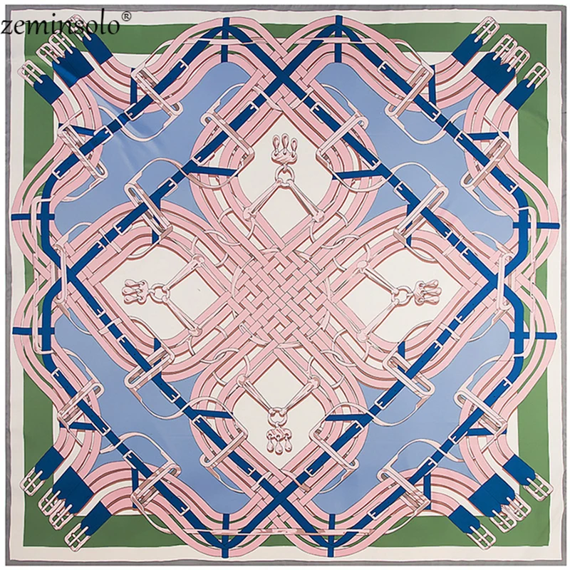 100% Twill Silk Scarf Women Print Shawl Echarpe Fourlard Femme Square Scarves For Women Hijab Bandanas Bufandas Mujer 130*130cm 6