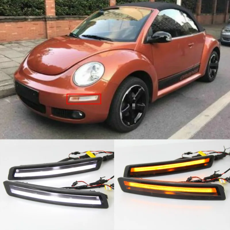 

Дневные ходовые огни желтого цвета для Vw Volkswagen Beetle 2007, 2008, 2009, 2010, противотуманные фары