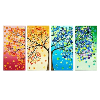 

Cross needle DIY Handmade Needlework Set Embroidery Kit Precise Printed Cross-needle Set Home Decoration -Big Tree Four Seasons