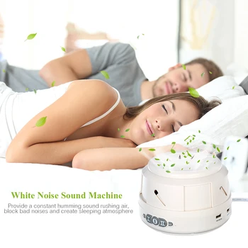 

White Noise Sound Machine for Sleeping 2 Levels Wind Adjustable Countdown Timer Dual USB Port Natural Sound US Plug AC 120V