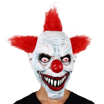 

Patygr Creepy Clown Face Mask Scary Halloween Masquerade Mask Fun Clown Smile Adult Accessory