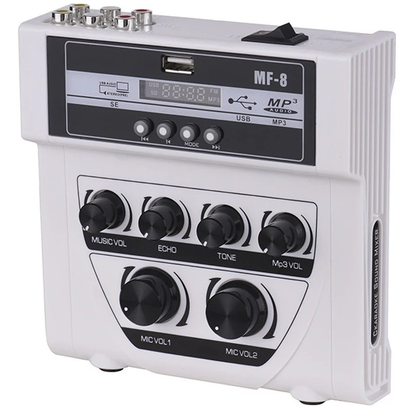 MF8 мини портативный микрофон аудио микшер с USB DJ смешивания звука домашний усилитель консоль для караоке