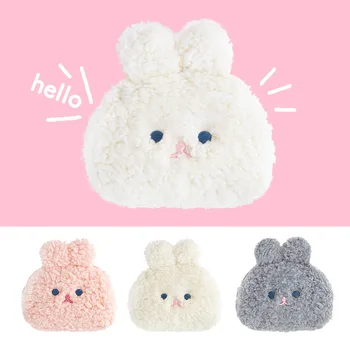 

Cute Rabbit Fleece Plush Coin Purse Fur Makeup Bags Lovely Girl Money Card Holder Wallet Clutch coin pouch kids purses