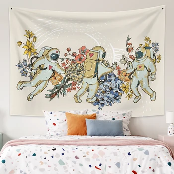 

psychedelic Astronaut tapestry wall hanging witchcraft Space Flower wall carpet boho decoration home decor tapestries