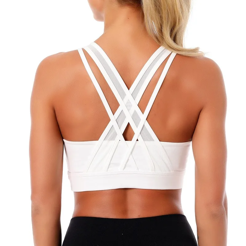 Yoga Bra Cross Gather Beauty Back Sports Bra Moisture Wicking Running Yoga Underwear Fitness Bra