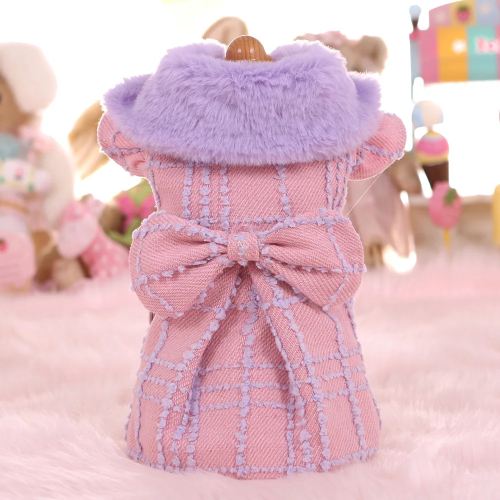

Autumn and Winter Newest Tartan Flying Sleeve Super Warm Jacket Pet Dog Clothes Pink Grey Colors Xs-xl Sizes Warm Dog Jackets