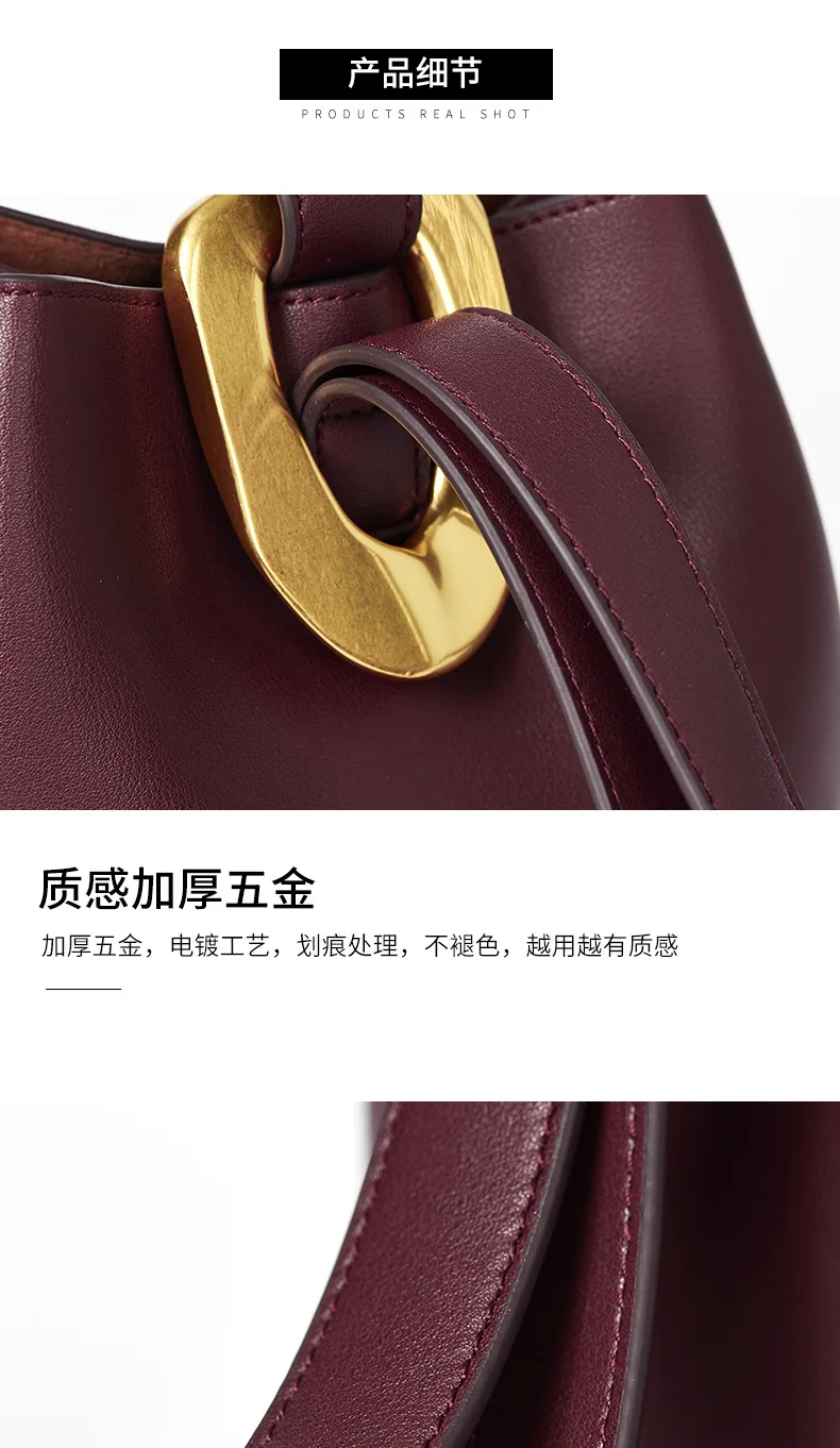Женская сумка, сумка-мешок, новинка, Ретро стиль, простая ветряная маленькая сумка, модная кожаная сумка-мешок с металлической пряжкой, женская сумка через плечо, сумочка