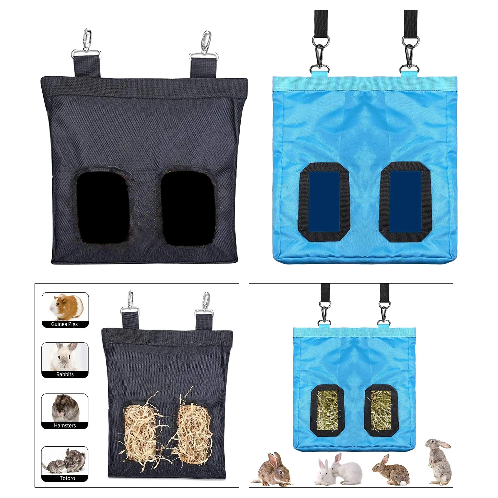 ing Guinea Pigs Rabbits Hay Bag Feeding Feeder Racks - 2 Openings - 23 x 28cm