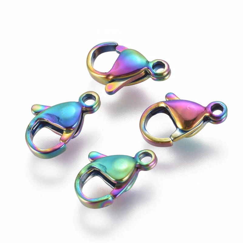 100Pcs Vacuum Plating Stainless Steel Lobster Claw Clasps Fastener Hook Snaps for DIY Bracelet Necklace Chain Jewelry Making