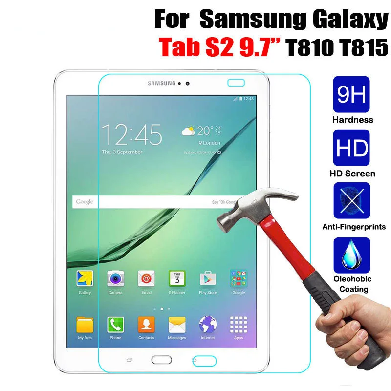 Premium Tempered Glass Skin Screen Protector For Samsung Galaxy Tab S2 9.7 T813N 