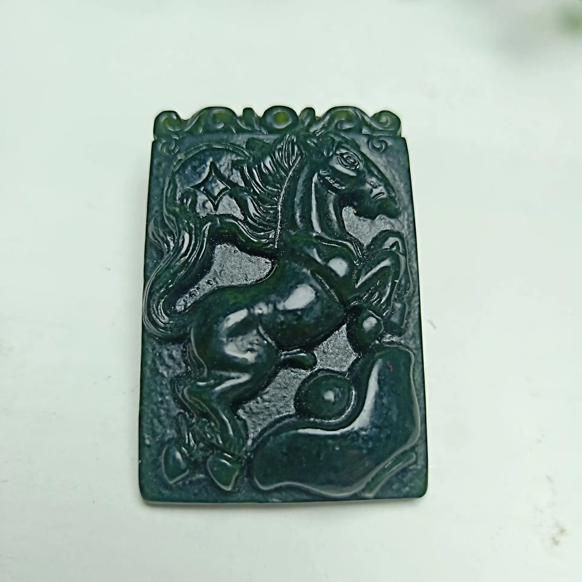 

Xinjiang Hetian horse luck jade pendant for men and women necklace