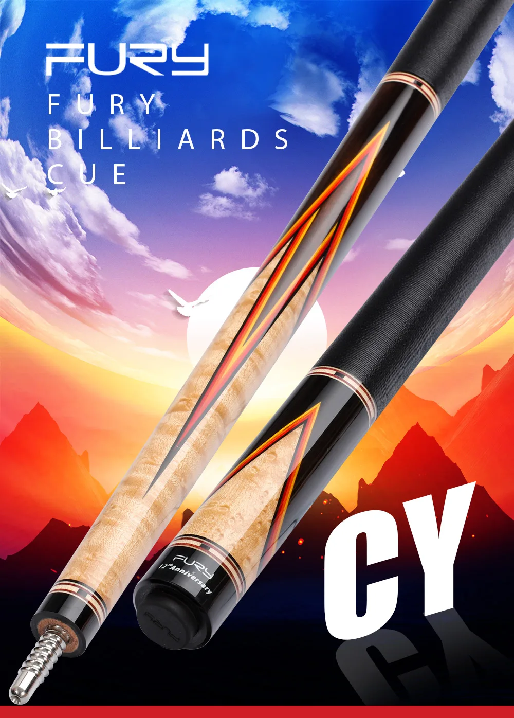 FURY CY5/7/8 Billiard Pool Cue 11.75/12.75mm Tip Maple Shaft Professional Taco Billar Cue Stick Kit Handmade with Gifts