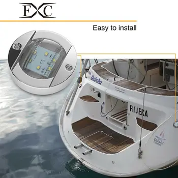 

4xABS Plastic Round Marine Boat LED Stern Lights Blue Cabin Deck Courtesy Light Waterproof IP67 Car Lights