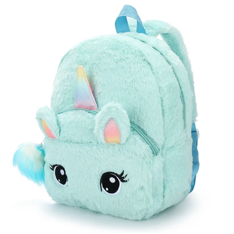 fluffy unicorn school bag