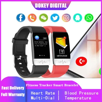 

T1 Smart Watch Women Men For IPHONE Android Fitness Tracker Bracelet 1.14" Heart Rate Blood Pressure PPG+ECG Body Temperature