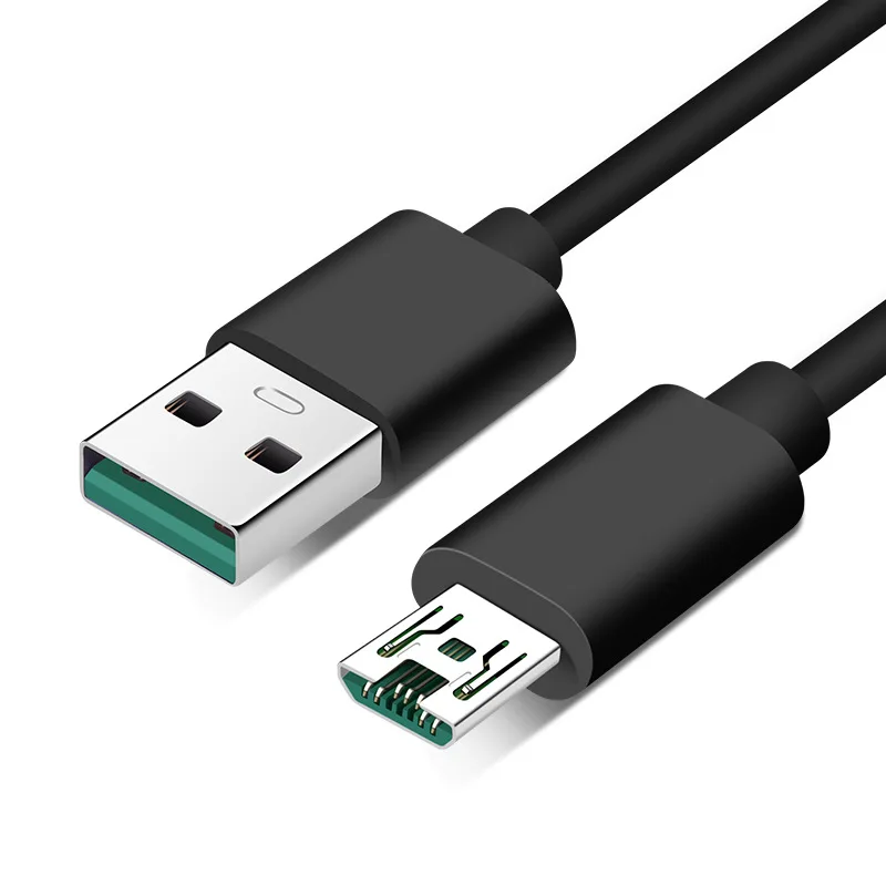 Micro USB кабель 4A быстрая вспышка Зарядка для OPPO VOOC Vivo Microusb кабель зарядное устройство для samsung Xiaomi Android мобильный телефон - Цвет: Черный