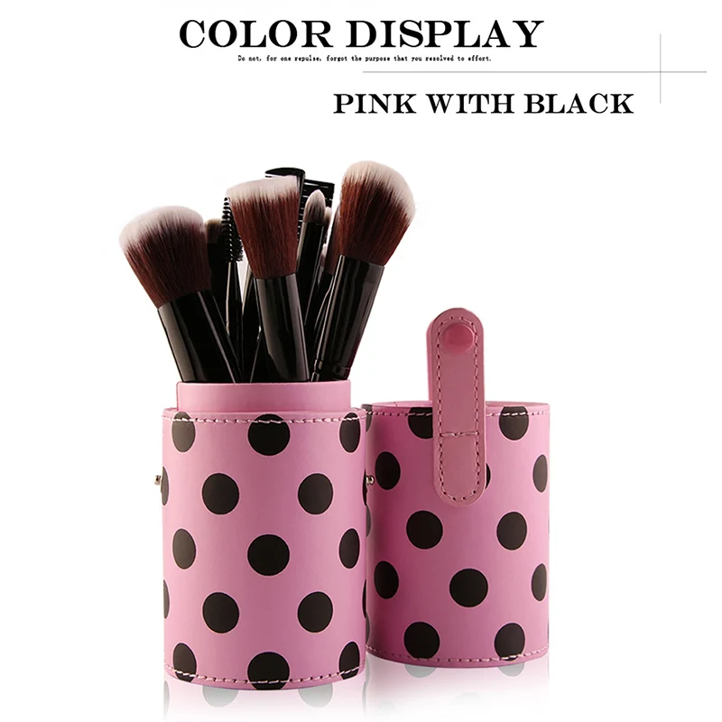 

12 Pcs Makeup Brushes Set With Holder Foundation Powder Contour Blush Brush Travel Cosmetic Tools CJ666