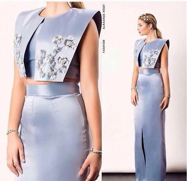 Robe de mariee/сексуальное вечернее платье из двух частей с разрезом спереди и круглым вырезом, прямое вечернее платье для матери