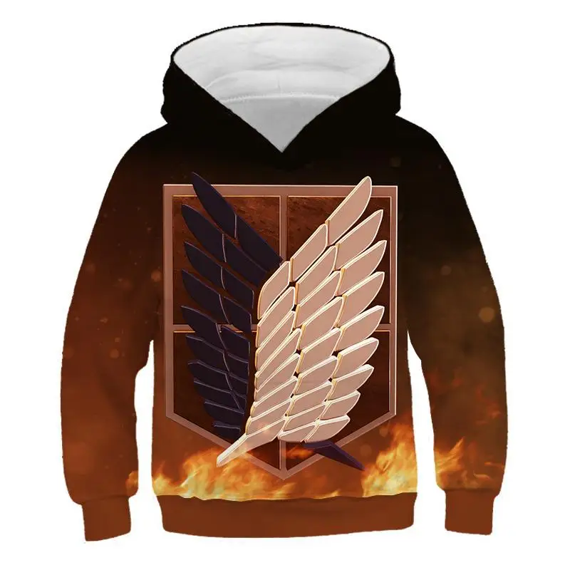 

Popular anime Attack on the giant Child 3D Sweatshirt Liwell Ackerman printing Kids Hooded sweater Boy and girl Leisure clothing