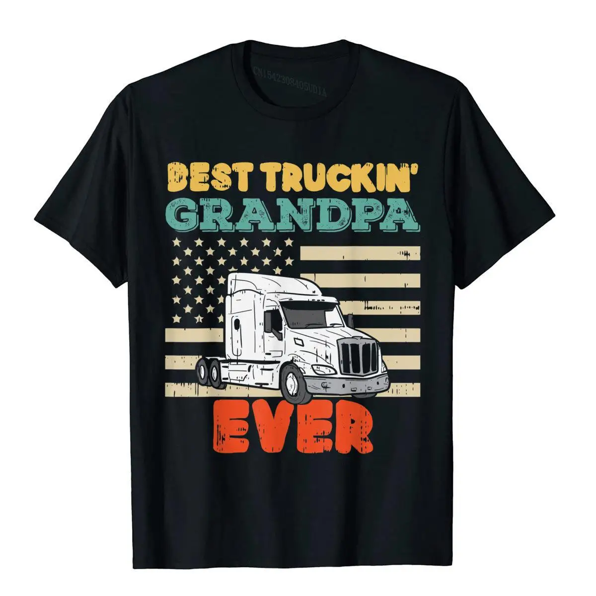 Mens American Flag Best Truckin Nonno Us Semi Truck Driver T-Shirt Cotone Young T Shirt Compleanno Camisas Hombre Prevalente