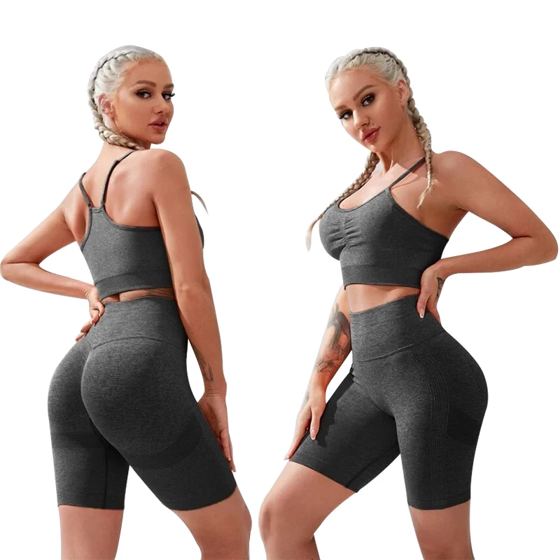 1 Piece Yoga Set For Women Gym Workout Clothing Women's Tracksuit High  Waist Crop Top Sling Bra Leggings Set