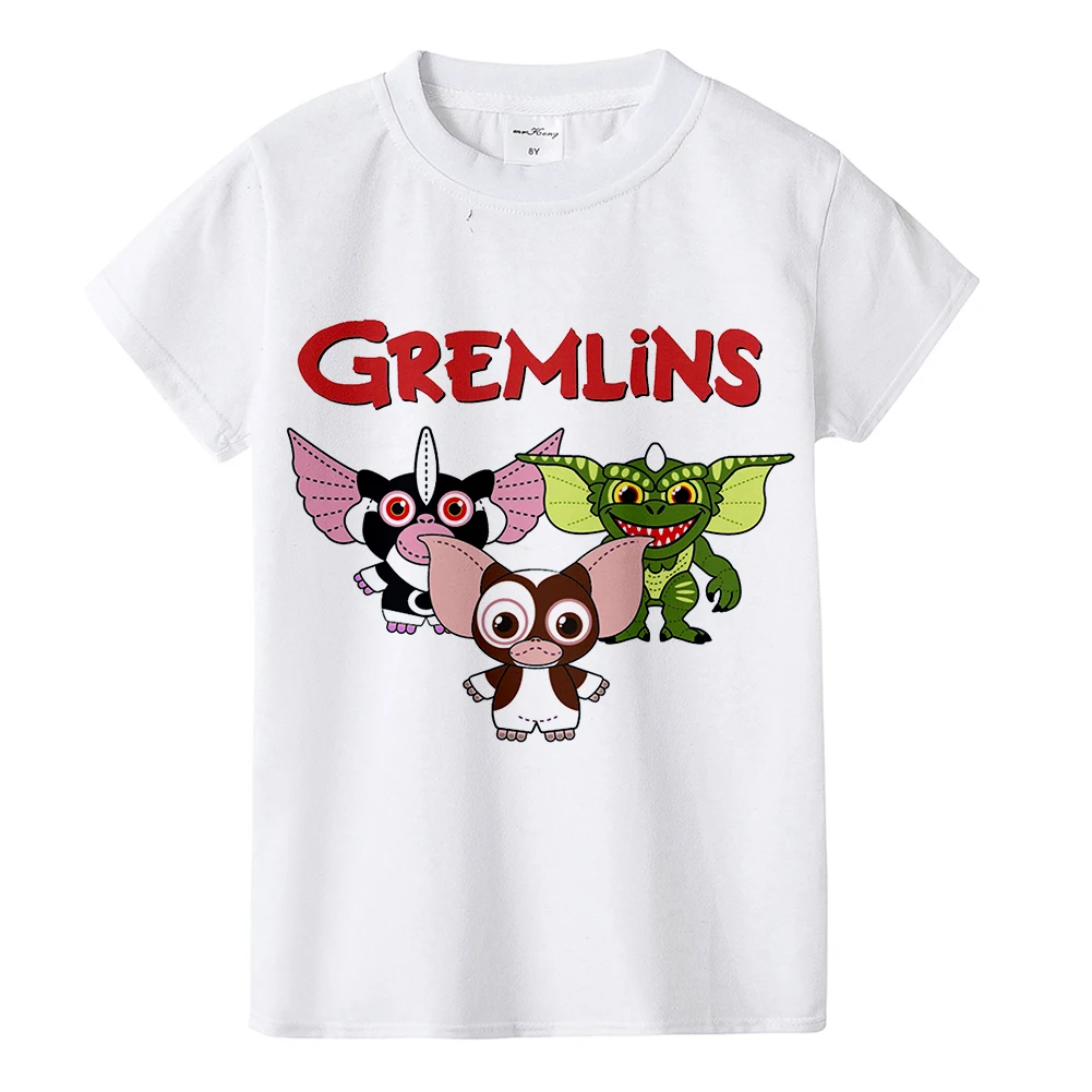 В году, новая детская футболка Gremlins Gizmo летняя футболка для маленьких мальчиков и девочек Забавные футболки с героями мультфильмов, Детская летняя одежда милый ребенок