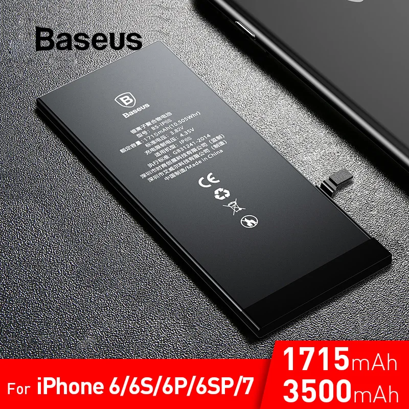 Comprar Baseus batería Original del teléfono para iPhone 6S 6 6s Plus 7 baterías de litio de reemplazo de alta capacidad 3500mAh con herramientas gratuitas