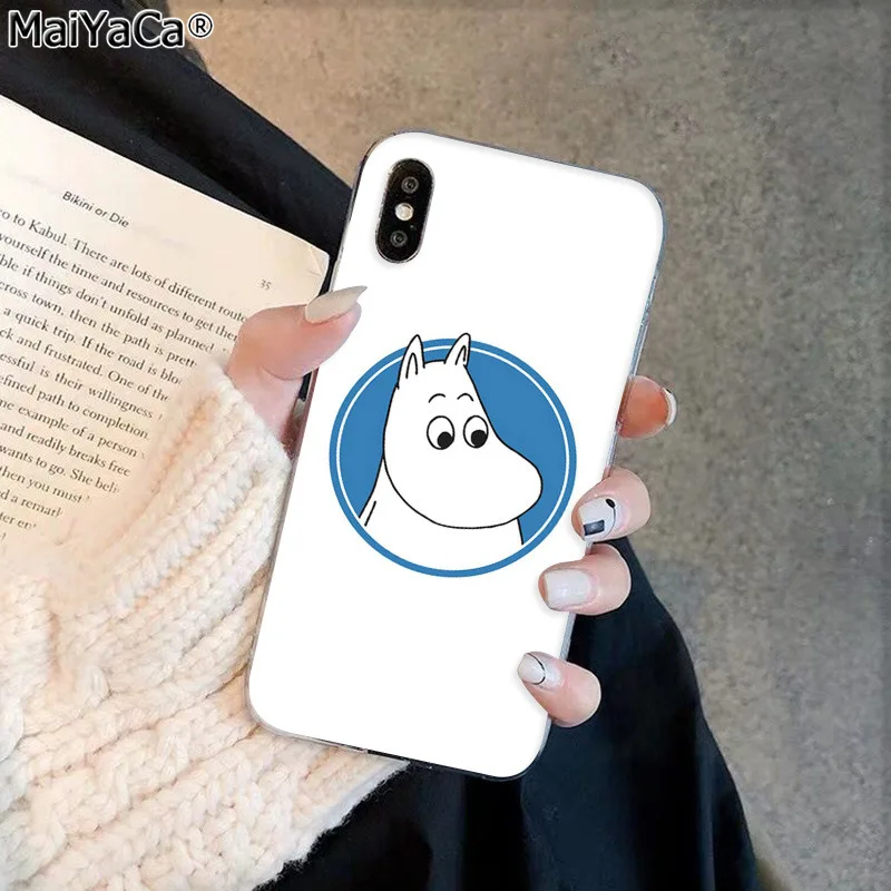 MaiYaCa Hippo moomin, милый чехол для телефона из ТПУ с изображением животных, черный чехол для iphone 11 pro 8 7 66S Plus X XS MAX 5s SE XR