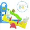 Forest Family Playground 1:12 Brown Bear Rabbit Panda Dollhouse Miniature Scene Slide Seesaw Swing Doll House Girl Toy Gift 4