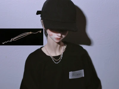 

BJD doll accessories fit for 1/3 Uncle size silver twin gold silver pigment chain chain necklace