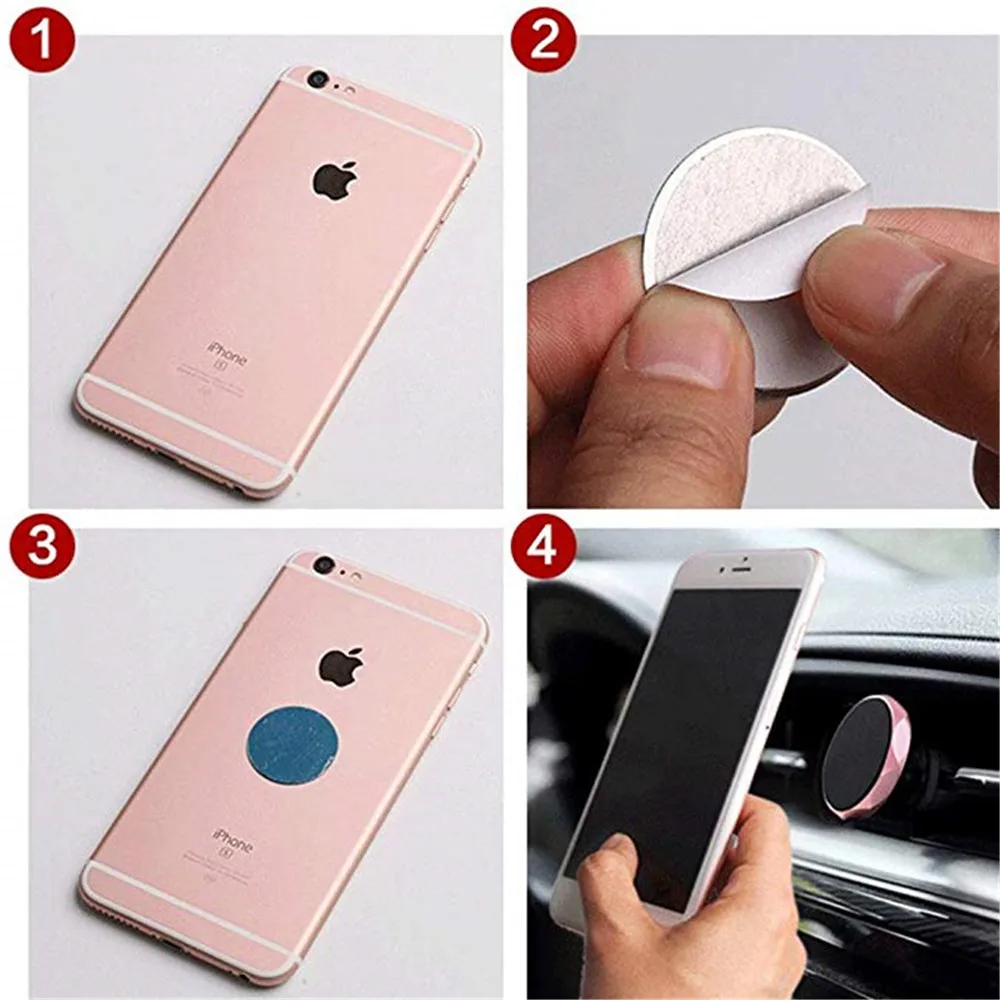 1/3/5pcs Magnetic Metal Plate For Car Phone Holder Universal Iron Sheet Disk Sticker Mount Mobile Phone Magnet Stand For IPhone mobile stand