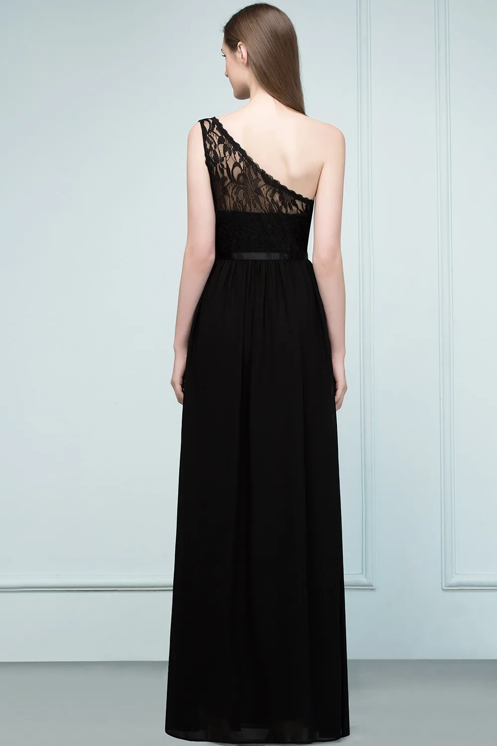 Robe De Soiree Сексуальное Кружевное Вечернее Платье с одним плечом длинное бордовое шифоновое свадебное платье