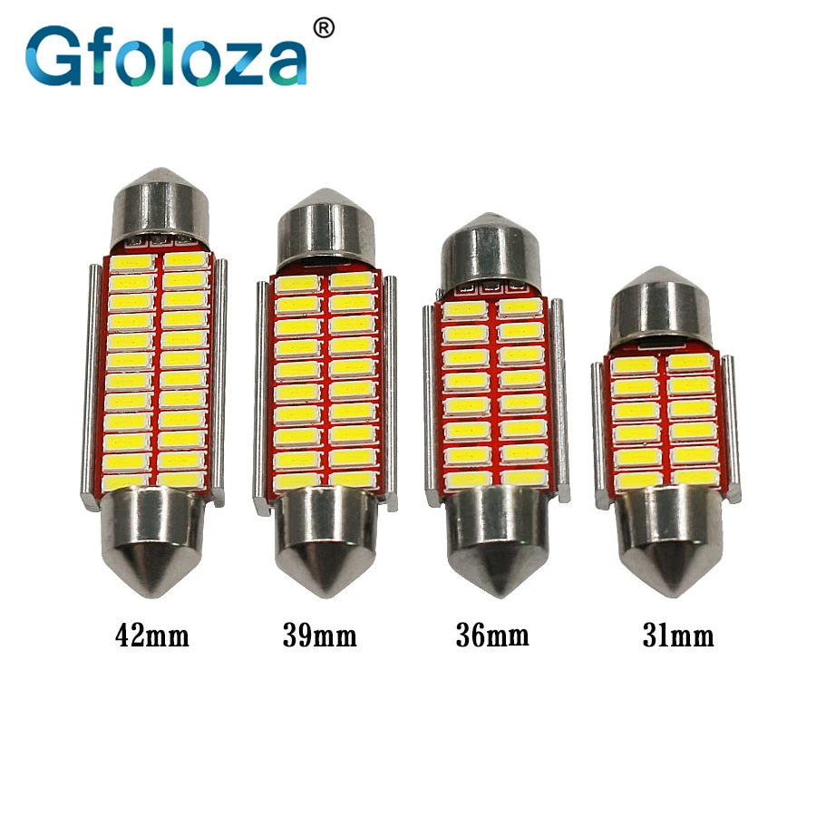 

Gfoloza C5W LED CAN BUS Error Free Car Festoon Dome Door License Plate Map Reading Lagguage Light Bulb 31/36/39/42mm White 1PCS