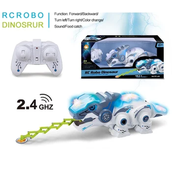 

12 Color Changing RC Dinosaur Toy Electronic Chameleon Model Dimming Remote Control Animal Intelligent Robot Set Toy 2.4Hz