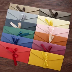 Enveloppes en papier irisé coloré avec nœud papillon, 50 pièces, papier perlé pour Invitation de mariage, cadeau de vœux, vacances 