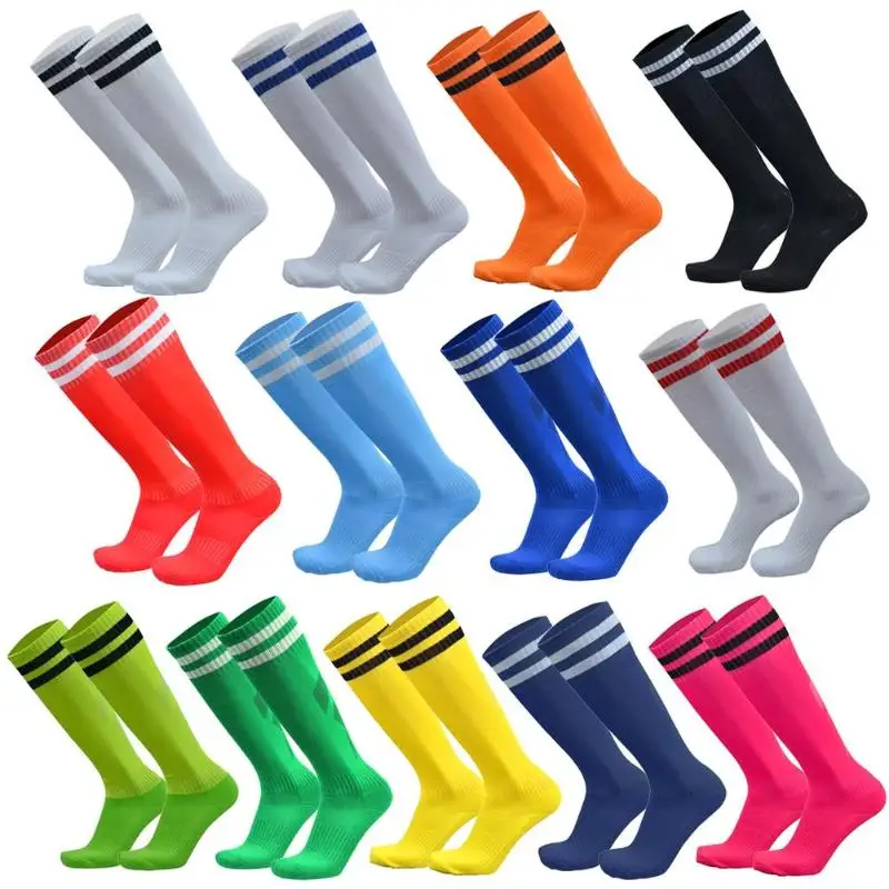 Niños deporte fútbol calcetín largo sobre la rodilla de Hockey media para niño de Spandex de algodón calcetines de deporte para exteriores