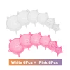 12Pcs White-Pink