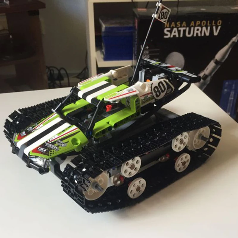 20033, 452 шт., серия Technic, Радиоуправляемый трек, гоночный автомобиль, строительные блоки, кирпичи, детские игрушки, рождественский подарок, 42065