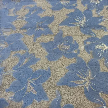 

Luxury African Lace Fabric High Quality French Organza Lace Fabric 2019 New Arrival Sequins Lace Fabrics For Wedding