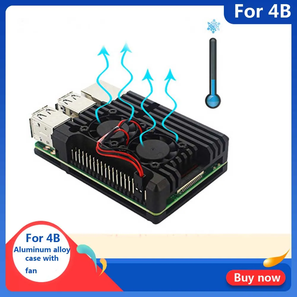 Raspberry Pi 4B Броня Алюминий сплав чехол защитная пластиковая задняя крышка