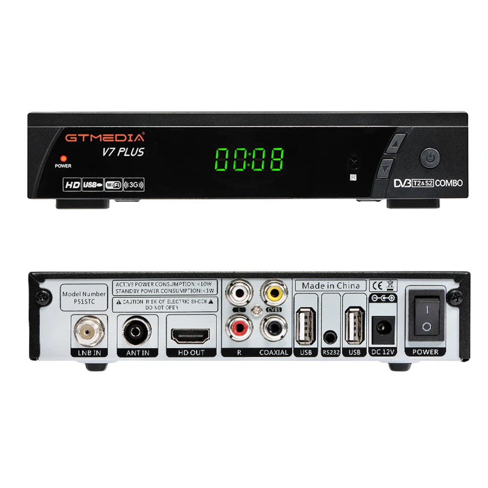 GTMEDIA V7 PLUS рецептор 1080P Full HD DVB-S2 DVB-T2 обновления спутниковый ТВ приемник Поддержка Cccam H.265 Newam Youtube DRE