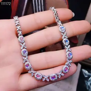 

100% Natural And Real Moonstone bangle Bracelet Solid S925 Sterling Silver For Women Color Fine Jewelry