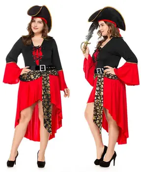 

Women Spanish Pirate Cosplay Costume Female Carnival Halloween Pirate Costume Fancy Dress Party Outfit For Women Plus Size