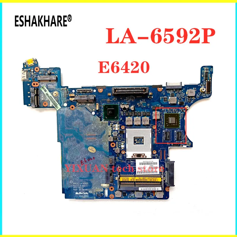 

ESHAKHARE For DELL E6420 Laptop Motherboard LA-6592P CN-0520H0 0H2YDF Motherboard E6420 Mainboard tested 100% work