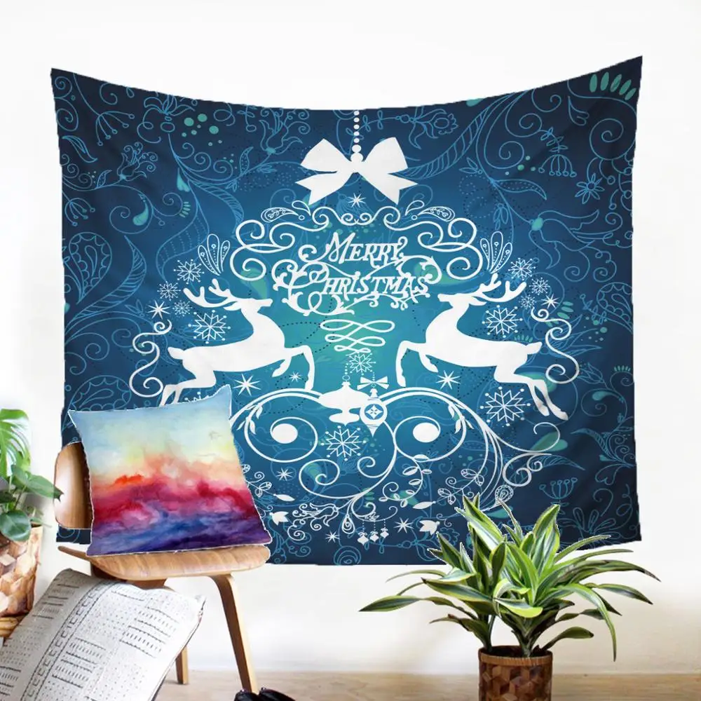 

Christmas Reindeer Pattern Wall Carpet Home Decoration Home Decor Macrame Panel Wall Hanging Tapestry Home Textiles