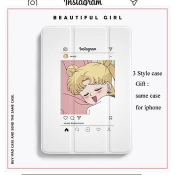 

2020 Beautiful Girl Smart Cover For iPad Pro 9.7 7th 11 air 4 10.9 10.5 12.9 10.2 Mini4 5 2019 Tablet Case with pencil holder