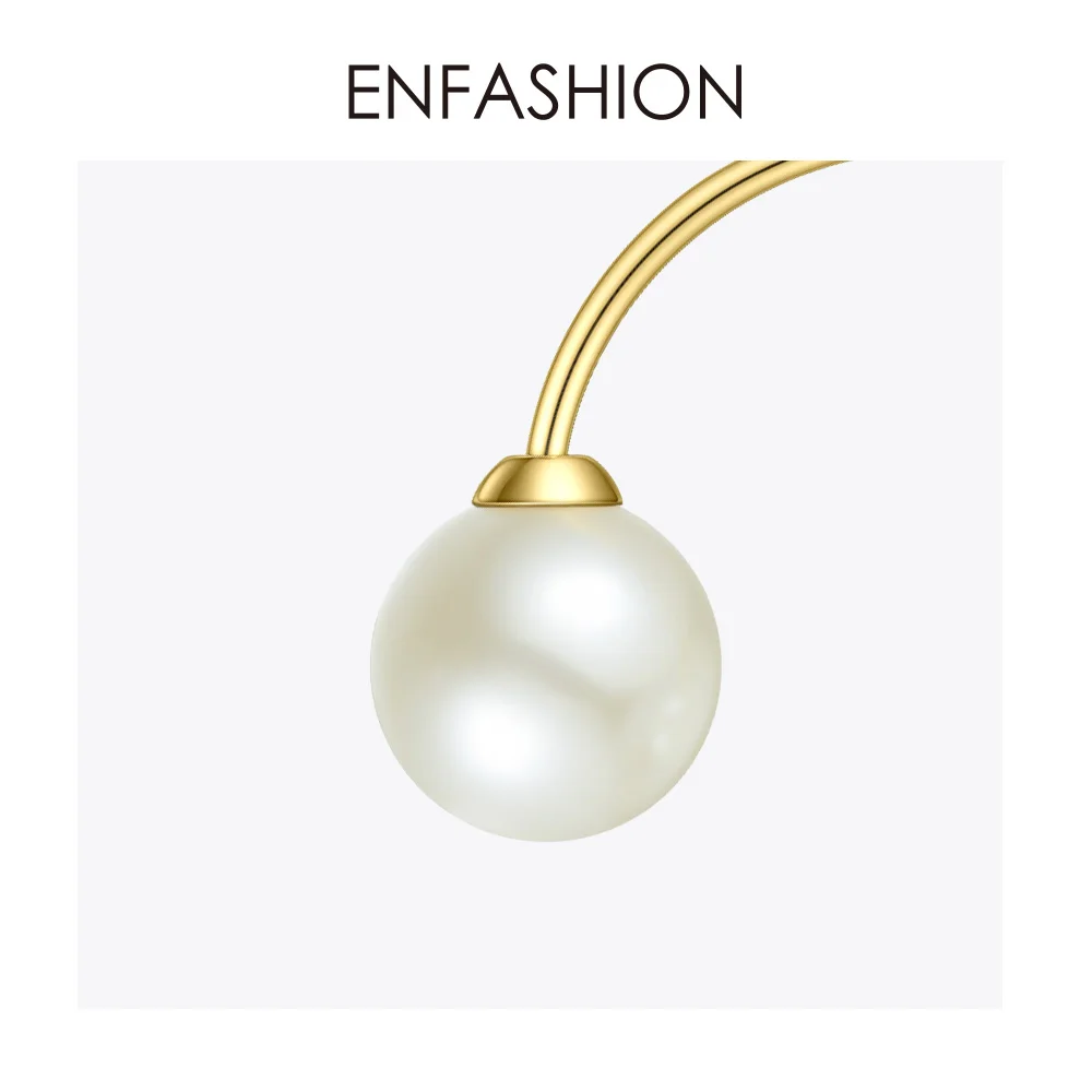 ENFASHION, жемчужные серьги-манжеты на клипсах для женщин, золотой цвет, минималистичные серьги, простые серьги без пирсинга, ювелирные изделия E1132